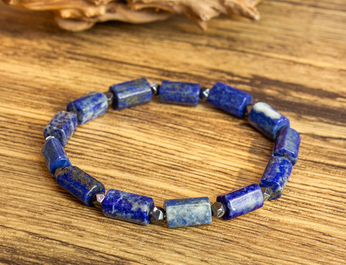 Bracelet perles lapis - de,