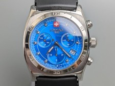 RARE Montre Homme Zodiac Desert Master ZO7008 Cadran Bleu 39mm