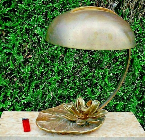 Lampe nénuphar bronze signé - nénuphar,