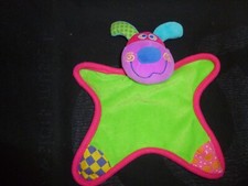 Doudou plat tête chien rose - chien,,
