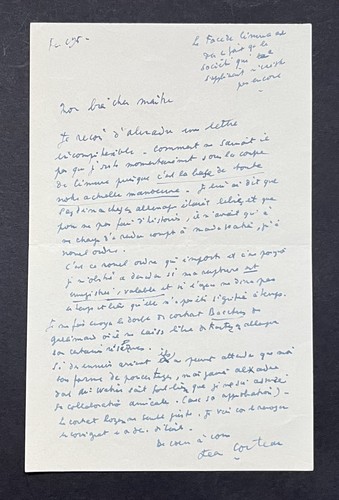 Jean cocteau lettre - –,
