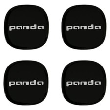 Set 4 Pièces Logo Enjoliveurs pour Fiat Panda 3 Série - En 3D (Noir) Compatible