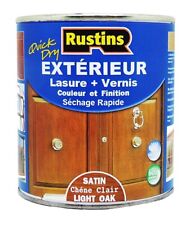 Rustins Lasure + Vernis Extérieur bois satin Séchage rapide 500ML Chêne Clair