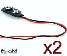 2x adaptateurs prise pour pile 9 V +Cables / 2pcs plug with cables 9V battery