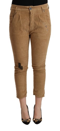 Pantalon maison jeans marron - pantalon,