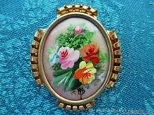 Broche ancienne Bouquet laiton XIXe siècle Antique brooch Bouquet brass 19th cen