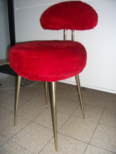 Chaise moumoute pelfran rouge - chaise,