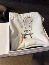 Collier en os de serpent rose