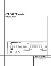 Bedienungsanleitung-Operating Instructions pour Harman Kardon Cdr 30