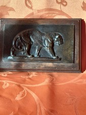 plaque en bronze animalier