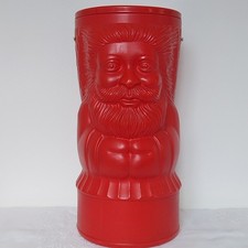 Vintage Baril / Tabouret de Lessive vide DASH en Plastique Rouge Père Noël 51 cm