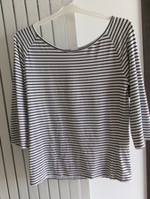 marinière pull femme Camaïeu taille M jersey blanc rayé