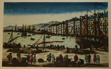 Gravure sur bois aquarellée