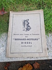 carnet utilisation notice entretien moteur BERNARD diesel  type W 14