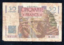 Un billet de 50 Francs Le