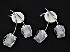 Deux paires appliques double moderne Luigi Ferro avec verre épais de forme carré