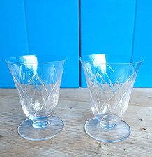 2 VERRES À EAU ART DÉCO CRISTAL TAILLÉ D'ARGENTAL SAINT LOUIS