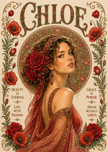 Affiche prénom chloe art - affiche, a4