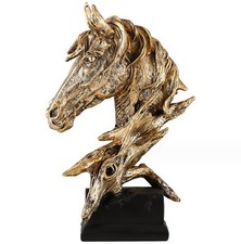 Tête de Cheval Sculpture sur Piédestal Pferdestatue en Bronze Tableau Figurine