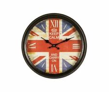 Horloge Murale Avec Drapeau Anglais Et Numéros De Romains Keep Calm UK