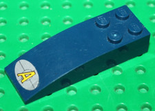 Lego Agents Dark Blue Slope Curved 6x2 with Agents Logo ref 44126pb034 set 8634