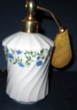 FLACON DE  PARFUM VAPORISATEUR PORCELAINE SIGNE LIMOGES PERFUME BOTTLE