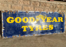 Plaque émaillée porcelaine pneus Goodyear originale 1920 ancienne vintage...