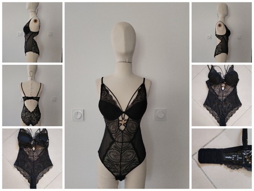 Body noir modern - noir, femme