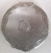 rare ancien poudrier poinçons argent 835  XIX e XX e