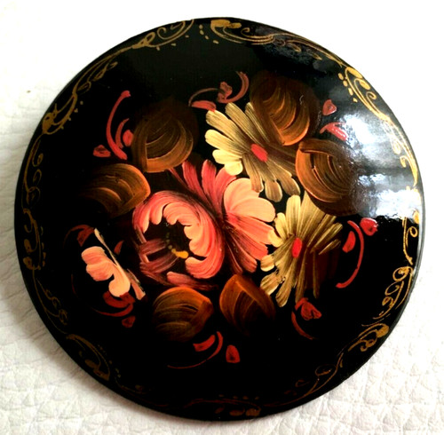 Broche bois rond laquée - broche,
