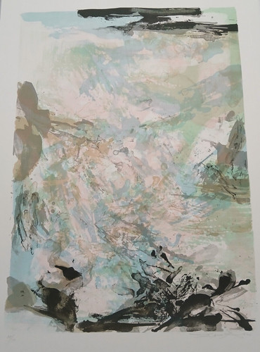 Zao wou lithographie - wou-ki, :