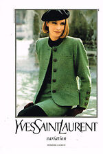 PUBLICITE ADVERTISING 074  1991  YVES SAINT LAURENT haute couture tailleur