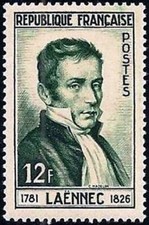 FRANCE STAMP TIMBRE YVERT N° 936 " LAENNEC INVENTEUR STETOSCOPE 12F" NEUF xx TTB