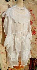 ANCIENNE ROBE DE FILLETTE A VOLANTS vers 1900/1910 OU POUR POUPEE ANCIENNE 