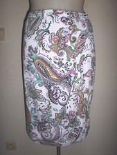 LONGUE LEGERE JUPE DOUBLEE FEMME MAYERLINE BLANCHE MOTIF ROSASSE FLASHY T:38/40