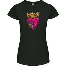 T-Shirt Femme Coupe Petite Cœur De Moteur Cassé Biker Moto