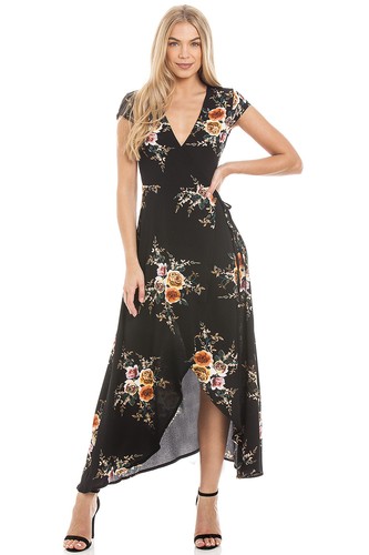 Robe longue maxi - , enveloppante