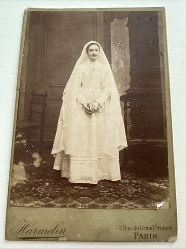 Cdv paris communiante devant - communiante,
