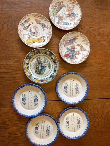 Assiettes parlantes 19eme - assiettes,