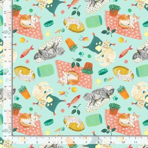 Cat fabric feline - cat,
