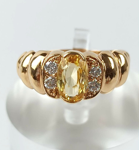 Bague jonc jaune 18 - t,