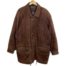Manteau cuir touché daim - cuir,
