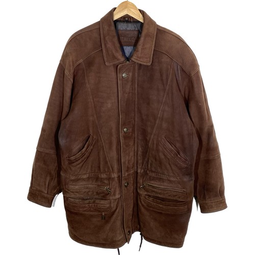 Manteau cuir touché daim - cuir,