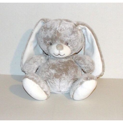 Doudou lapin assis gris - assis,