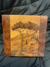 Ancien Coffret Boite Aà Bijou Bois Noyer Marqueterie Signé Schauer Alsace