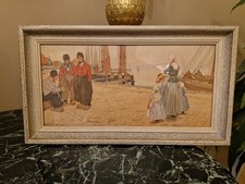 Fac Similié Représentant Une Scène Villageoise Avec Des Costumes Régionaux 