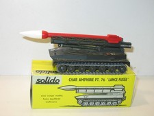 SOLIDO, Char russe PT76 lance fusée atomic, militaire kaki foncé modéle 1970'