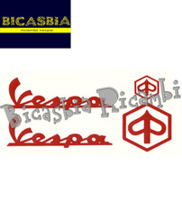 12413 - Plaque + Écusson Adhésif Bordeaux Vespa 50 Special R L N