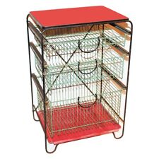 Petite desserte de cuisine vintage à paniers / Ateliers Dilecta / formica rouge