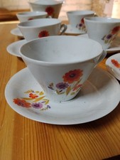 Très joli service à café vintage - 1970 - VIERZON - décor pop - Porcelaine